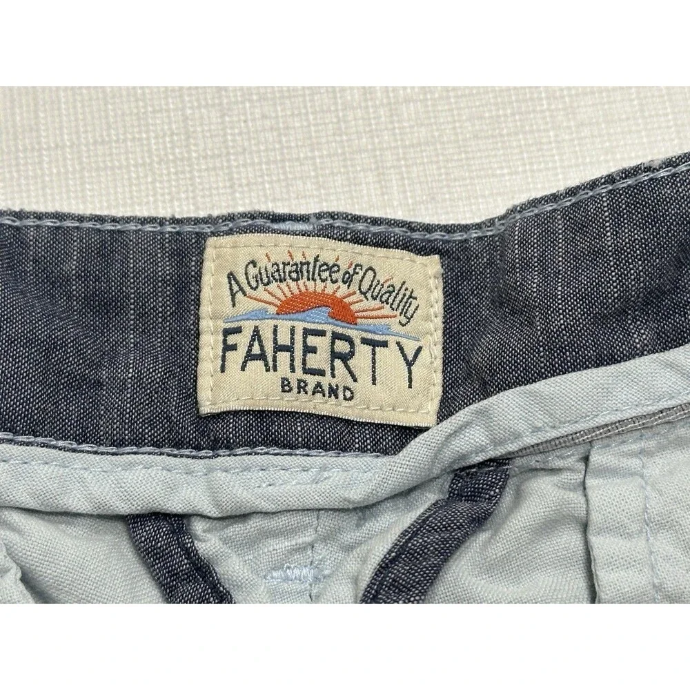 Men's Faherty Malibu Linen Blend Shorts 9
